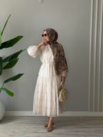 Tesa Tül Elbise _ taş - Görsel 2